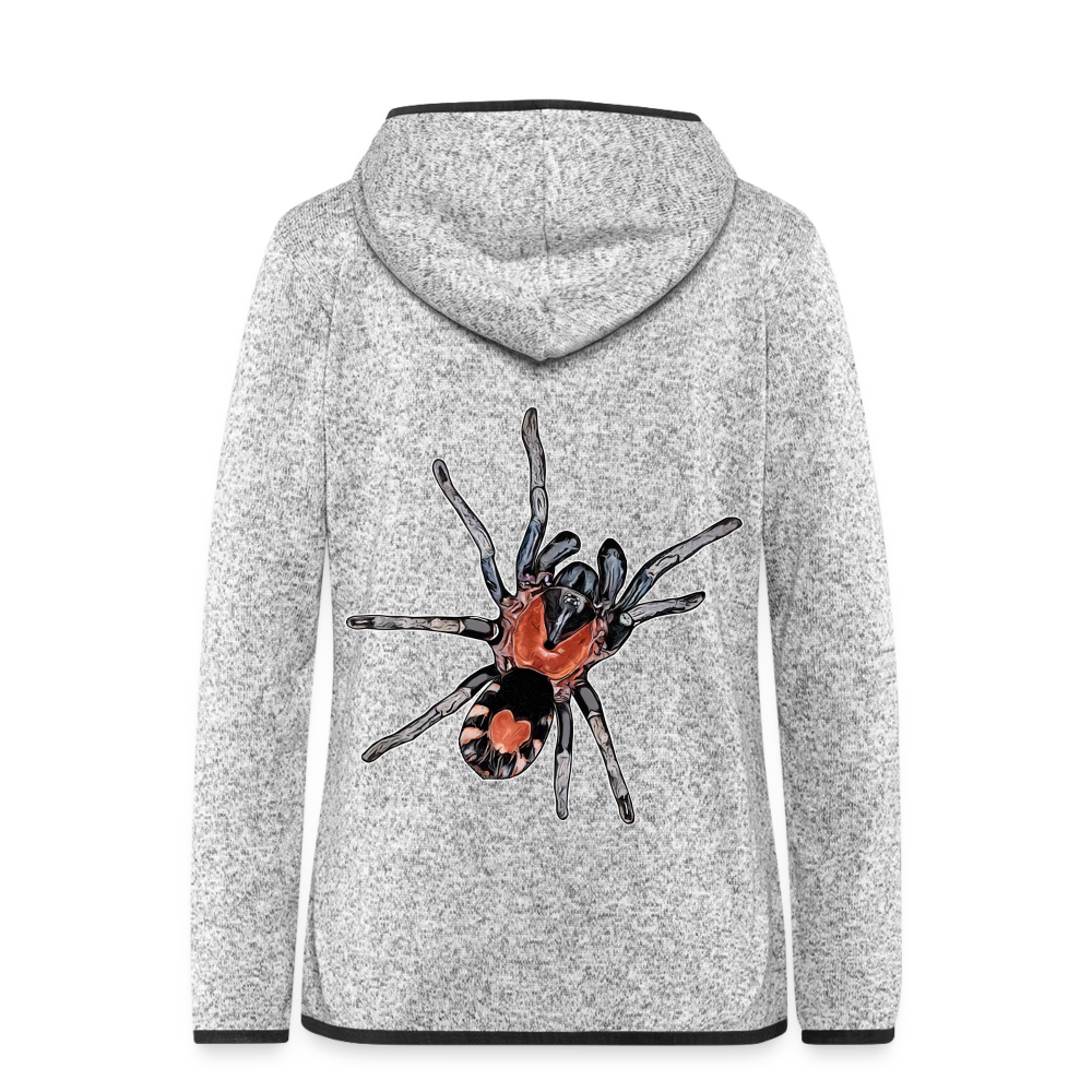 Frauen Kapuzen-Fleecejacke Cyriocosmus elegans - Hellgrau meliert