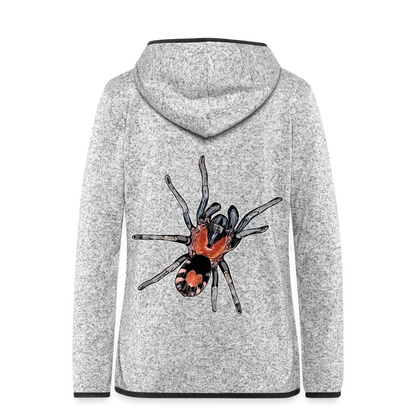 Frauen Kapuzen-Fleecejacke Cyriocosmus elegans - Hellgrau meliert