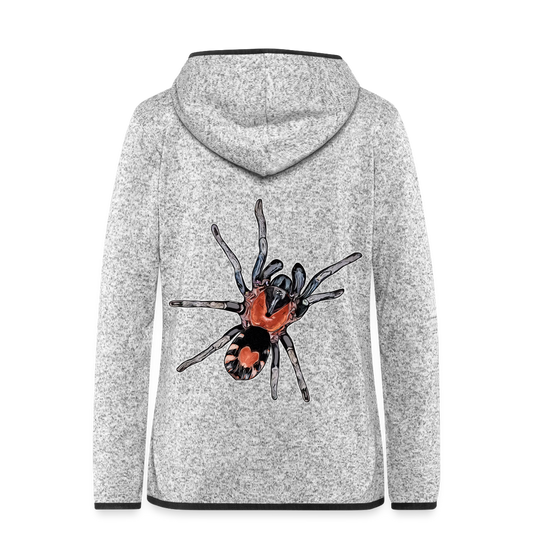 Frauen Kapuzen-Fleecejacke Cyriocosmus elegans - Hellgrau meliert