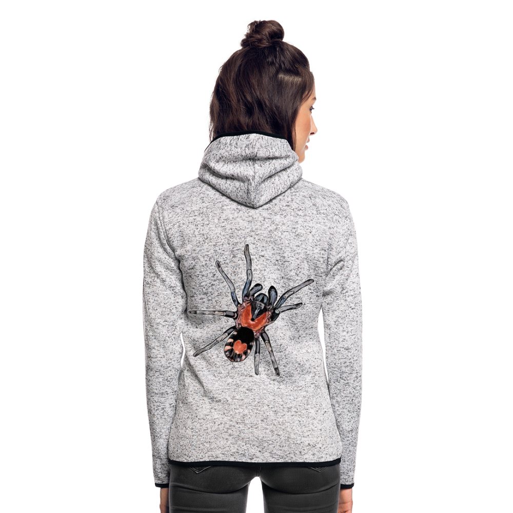 Frauen Kapuzen-Fleecejacke Cyriocosmus elegans - Hellgrau meliert