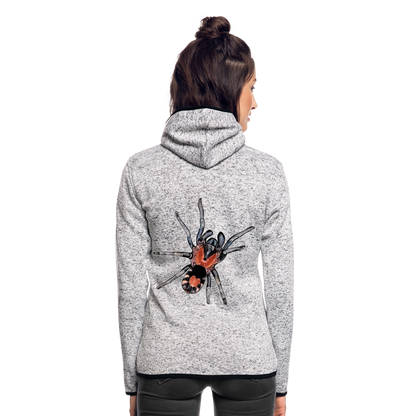 Frauen Kapuzen-Fleecejacke Cyriocosmus elegans - Hellgrau meliert