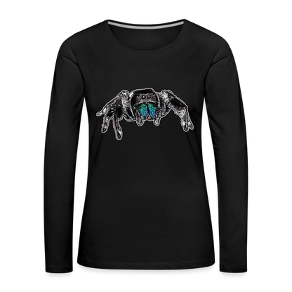 Frauen Longsleeve Phidippus regius Everglades male - Schwarz