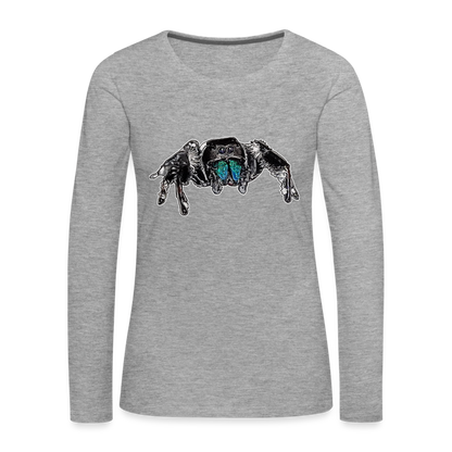 Frauen Longsleeve Phidippus regius Everglades male - Grau meliert