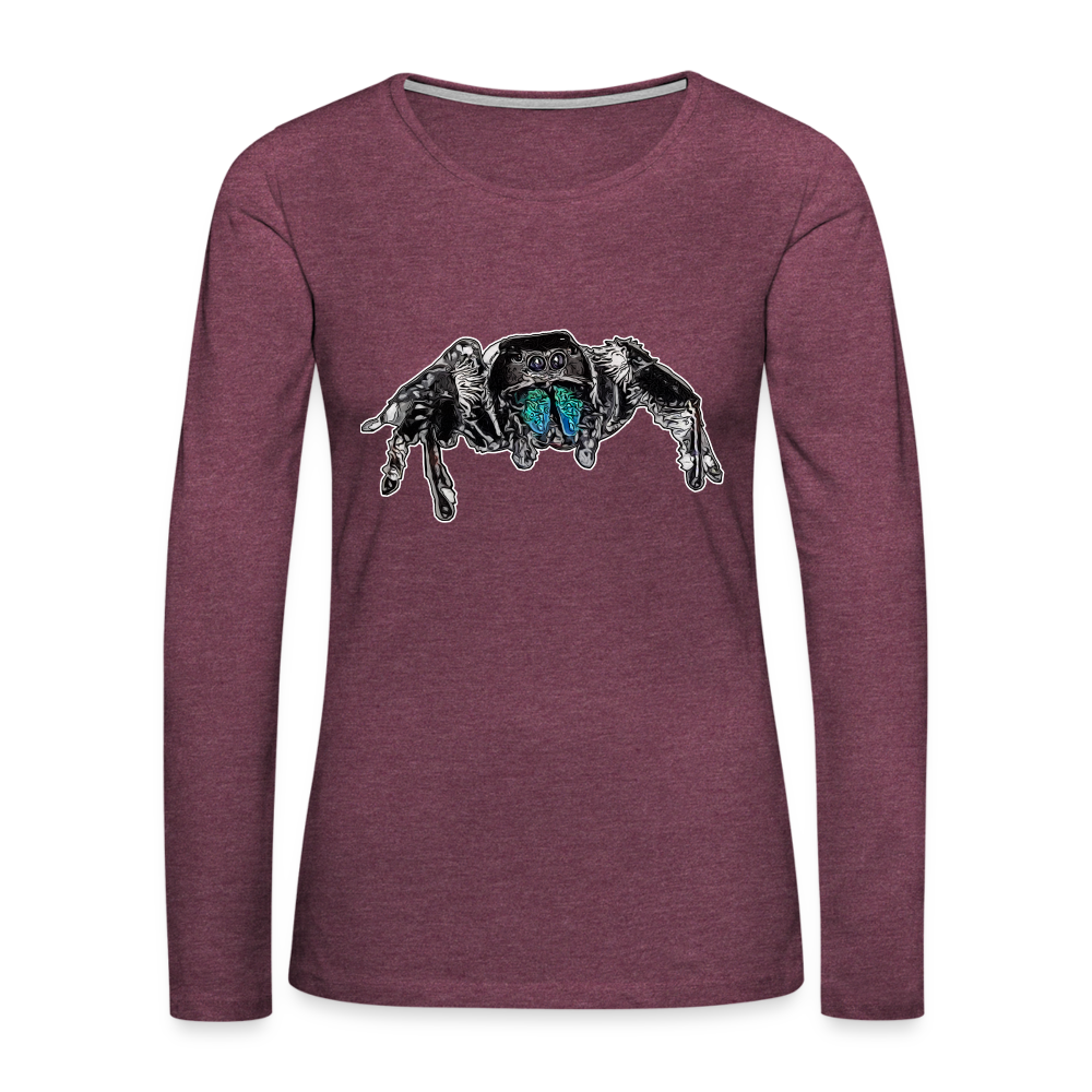 Frauen Longsleeve Phidippus regius Everglades male - Bordeauxrot meliert