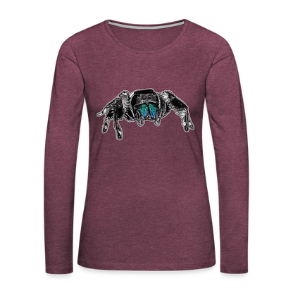 Frauen Longsleeve Phidippus regius Everglades male - Bordeauxrot meliert