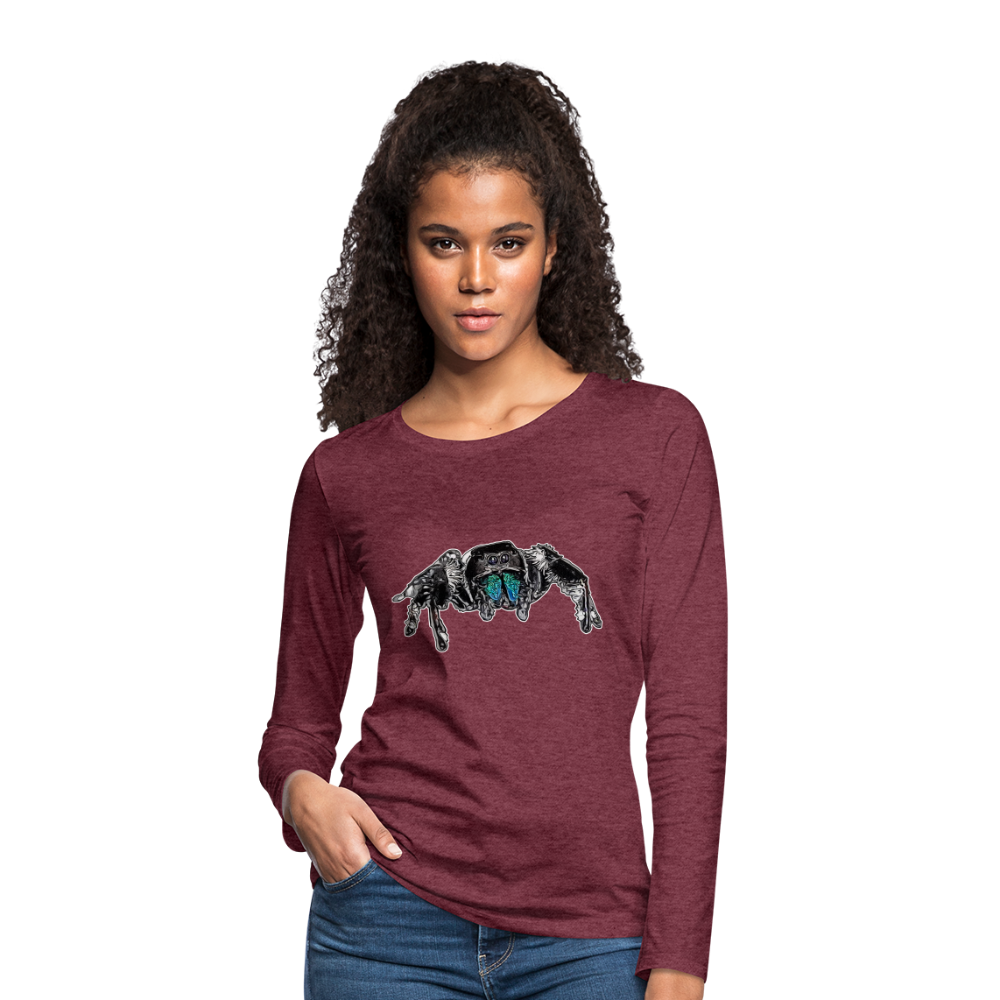 Frauen Longsleeve Phidippus regius Everglades male - Bordeauxrot meliert