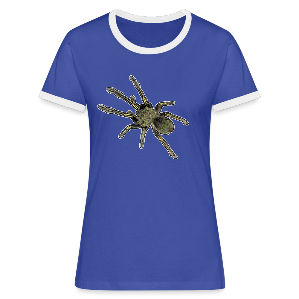 Frauen Kontrast-T-Shirt Ephebopus murinus - Blau/Weiß