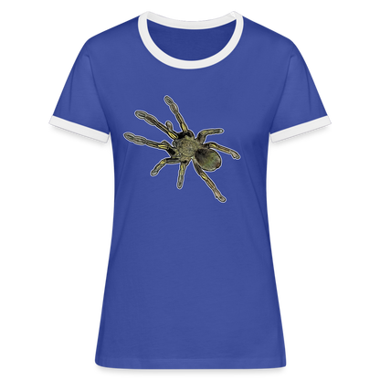 Frauen Kontrast-T-Shirt Ephebopus murinus - Blau/Weiß