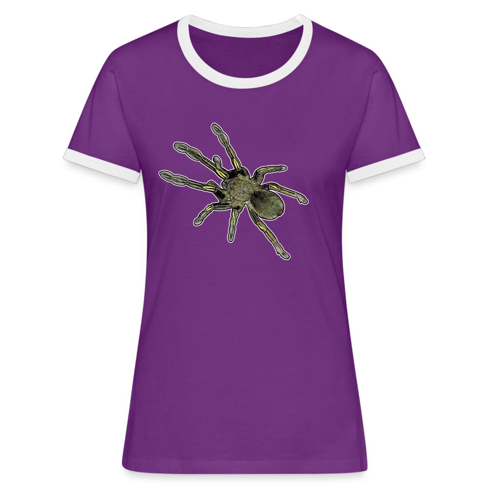 Frauen Kontrast-T-Shirt Ephebopus murinus - Lila/Weiß