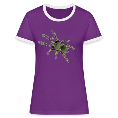 Frauen Kontrast-T-Shirt Ephebopus murinus - Lila/Weiß
