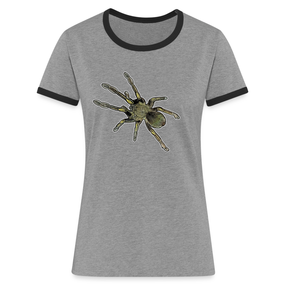 Frauen Kontrast-T-Shirt Ephebopus murinus - Grau meliert/Schwarz