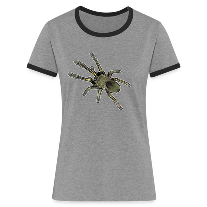 Frauen Kontrast-T-Shirt Ephebopus murinus - Grau meliert/Schwarz