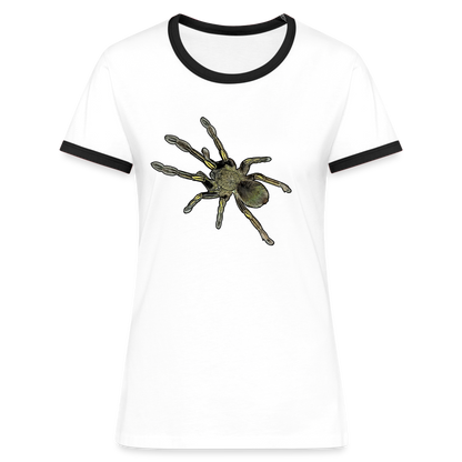 Frauen Kontrast-T-Shirt Ephebopus murinus - Weiß/Schwarz