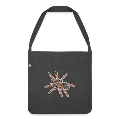 Recycling Schultertasche Brachypelma emila - Schwarz meliert