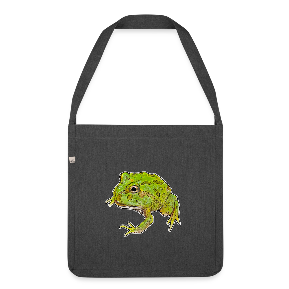 Recycling Schultertasche Ceratophrys cranwelli Peppermint Blue - Schwarz meliert