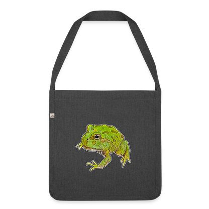 Recycling Schultertasche Ceratophrys cranwelli Peppermint Blue - Schwarz meliert