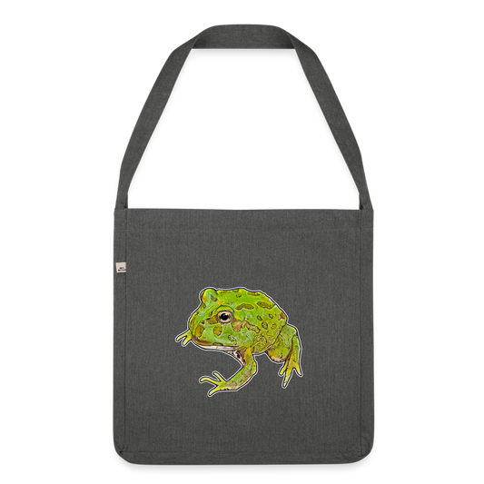 Recycling Schultertasche Ceratophrys cranwelli Peppermint Blue - Dunkelgrau meliert