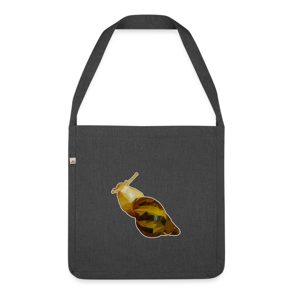 Recycling Schultertasche Achatina reticulata Low Poly - Schwarz meliert