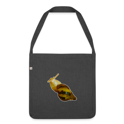 Recycling Schultertasche Achatina reticulata Low Poly - Schwarz meliert