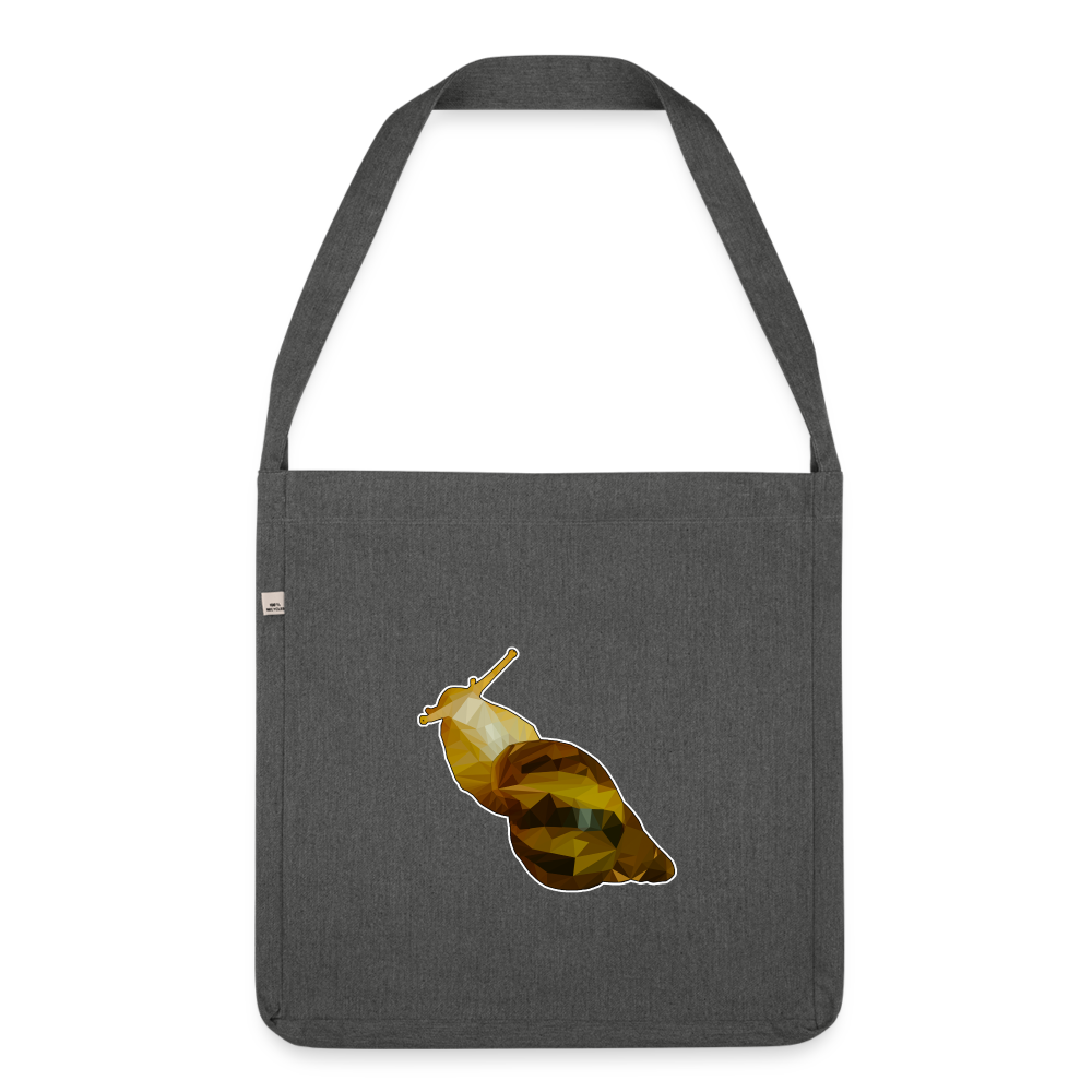 Recycling Schultertasche Achatina reticulata Low Poly - Dunkelgrau meliert