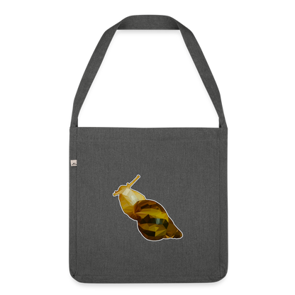 Recycling Schultertasche Achatina reticulata Low Poly - Dunkelgrau meliert