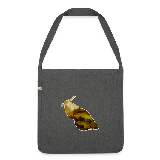 Recycling Schultertasche Achatina reticulata Low Poly - Dunkelgrau meliert