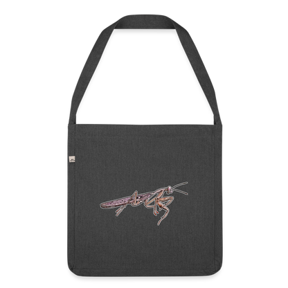 Recycling Schultertasche Rhombodera kirbyi male - Schwarz meliert