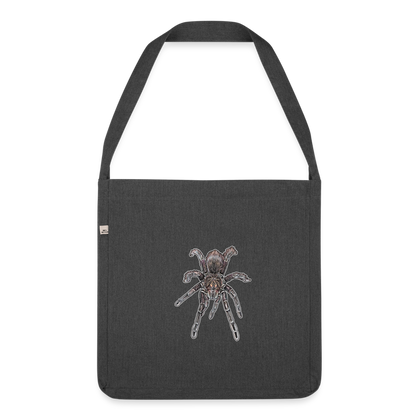 Recycling Schultertasche Pamphobeteus sp Machala juvenile - Schwarz meliert