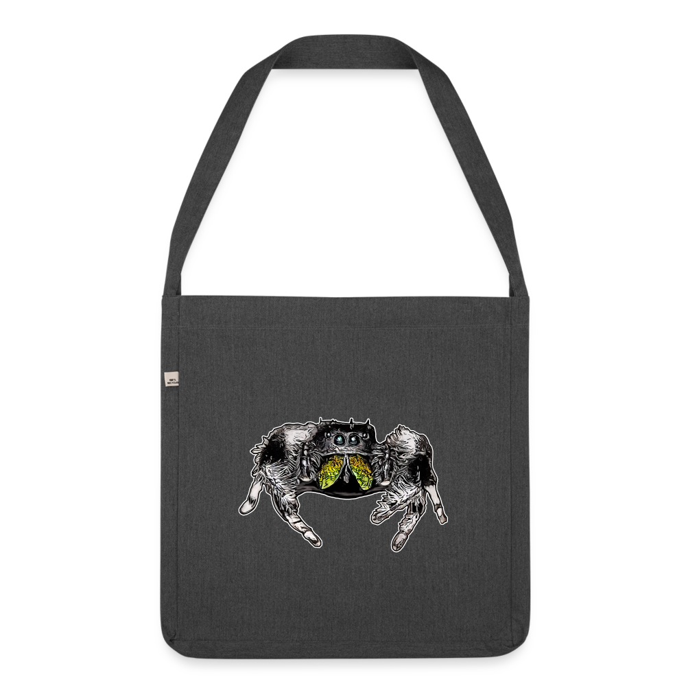 Recycling Schultertasche Phidippus regius Rastafari male - Schwarz meliert