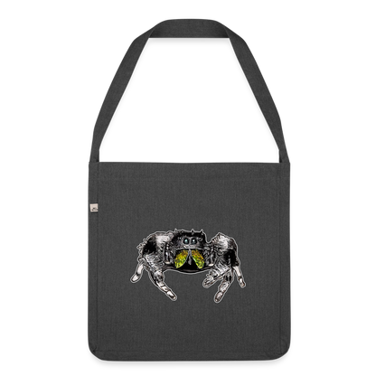 Recycling Schultertasche Phidippus regius Rastafari male - Schwarz meliert