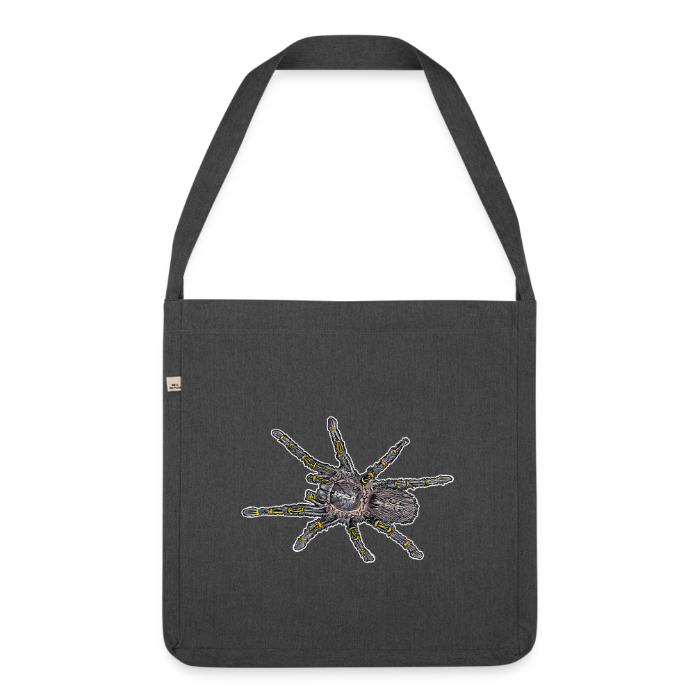 Recycling Schultertasche Grammostola pulchripes - Schwarz meliert