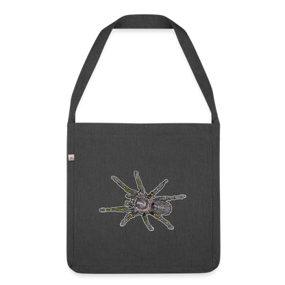 Recycling Schultertasche Grammostola pulchripes - Schwarz meliert