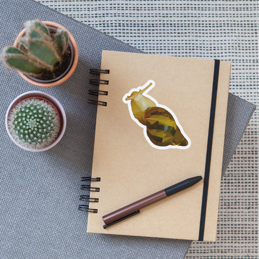 Sticker Achatina reticulata Low Poly - Mattweiß