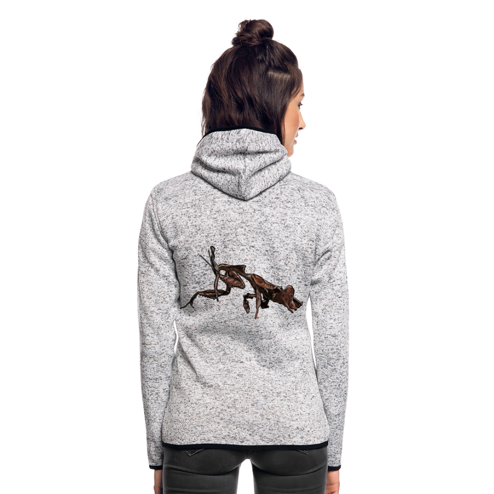 Frauen Kapuzen-Fleecejacke Phyllocrania paradoxa female 2 - Hellgrau meliert