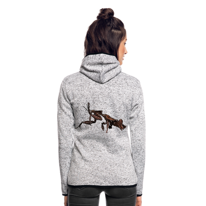 Frauen Kapuzen-Fleecejacke Phyllocrania paradoxa female 2 - Hellgrau meliert