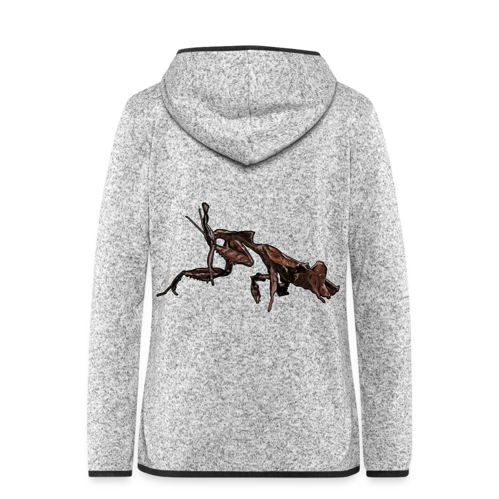 Frauen Kapuzen-Fleecejacke Phyllocrania paradoxa female 2 - Hellgrau meliert