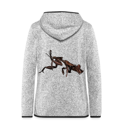 Frauen Kapuzen-Fleecejacke Phyllocrania paradoxa female 2 - Hellgrau meliert