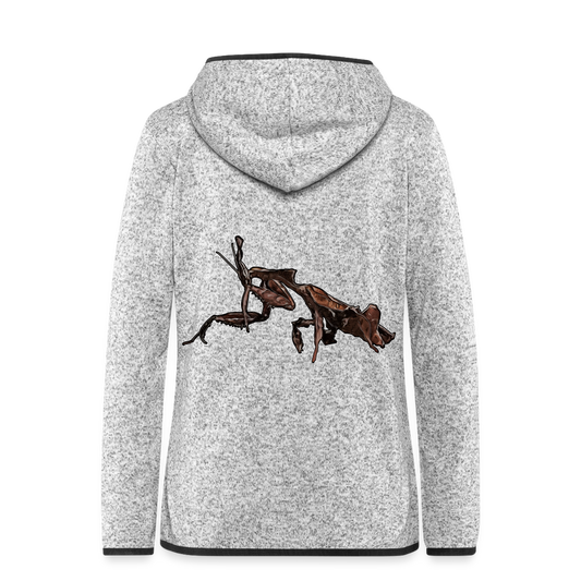 Frauen Kapuzen-Fleecejacke Phyllocrania paradoxa female 2 - Hellgrau meliert