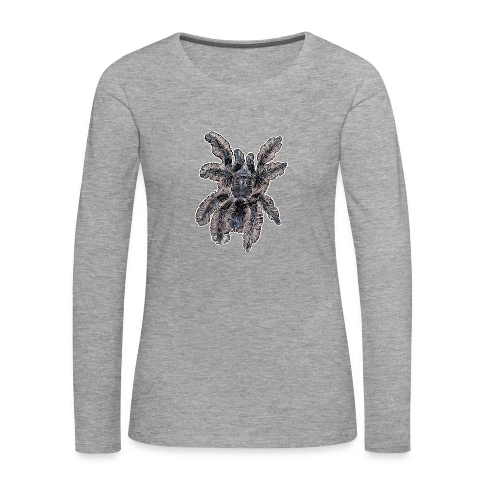 Frauen Longsleeve Tliltocatl albopilosus - Grau meliert
