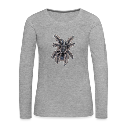 Frauen Longsleeve Tliltocatl albopilosus - Grau meliert