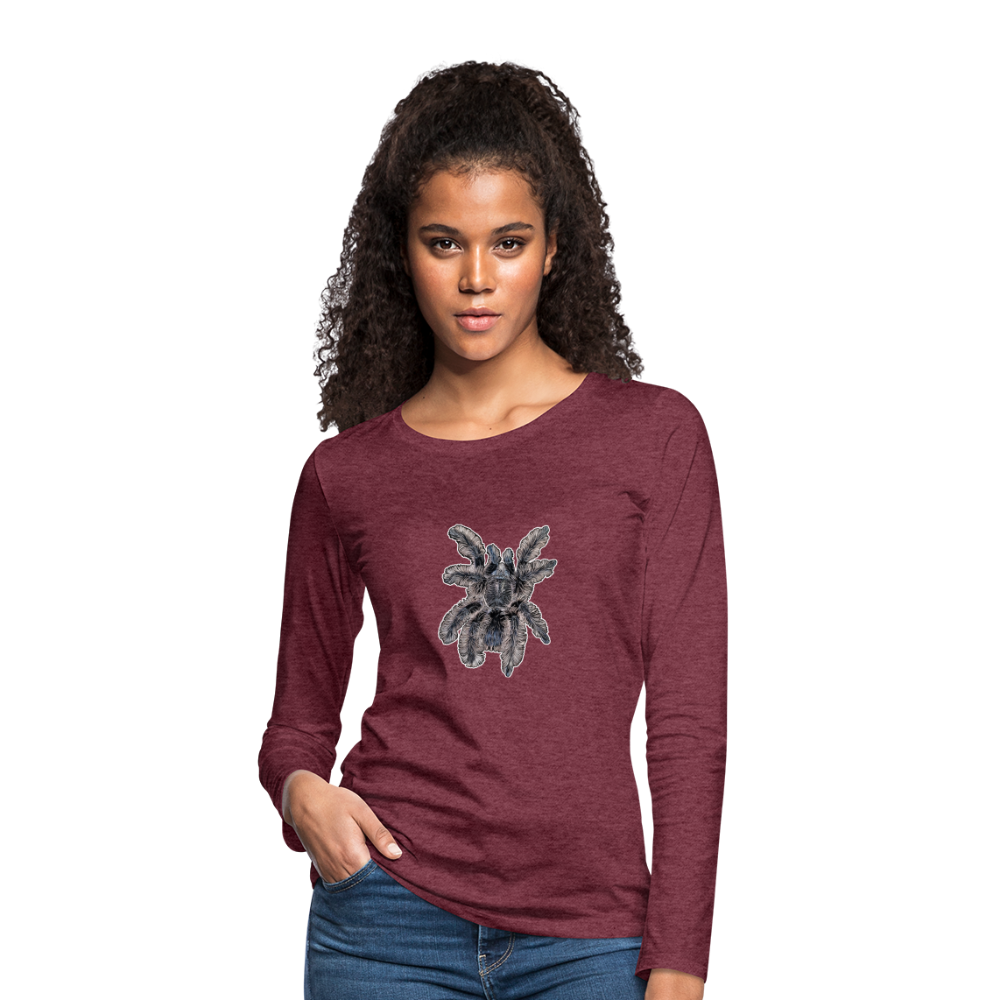 Frauen Longsleeve Tliltocatl albopilosus - Bordeauxrot meliert