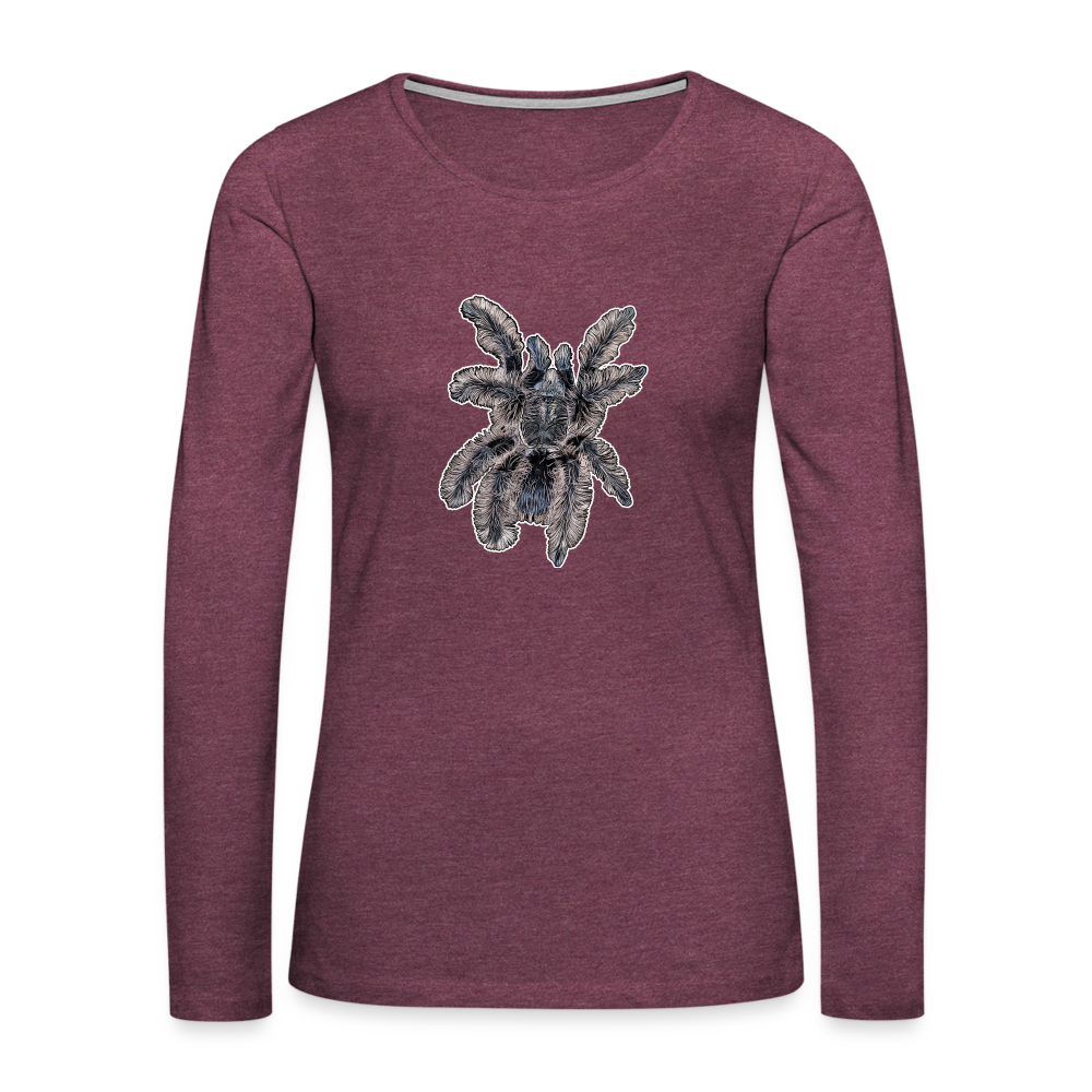 Frauen Longsleeve Tliltocatl albopilosus - Bordeauxrot meliert