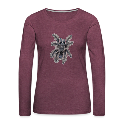 Frauen Longsleeve Tliltocatl albopilosus - Bordeauxrot meliert