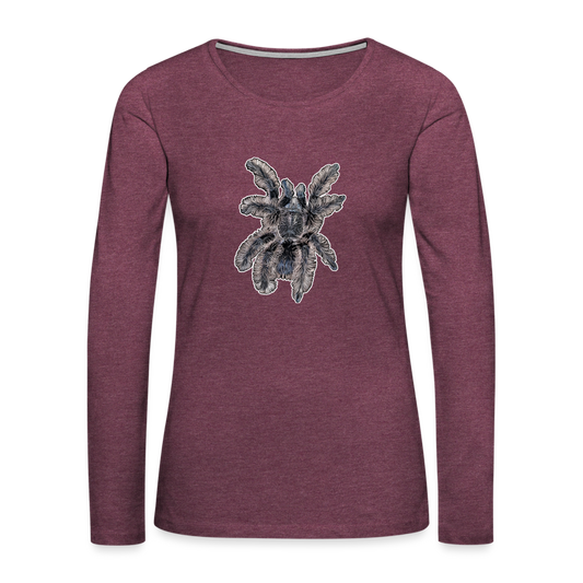 Frauen Longsleeve Tliltocatl albopilosus - Bordeauxrot meliert