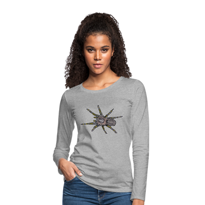 Frauen Longsleeve Grammostola pulchripes - Grau meliert