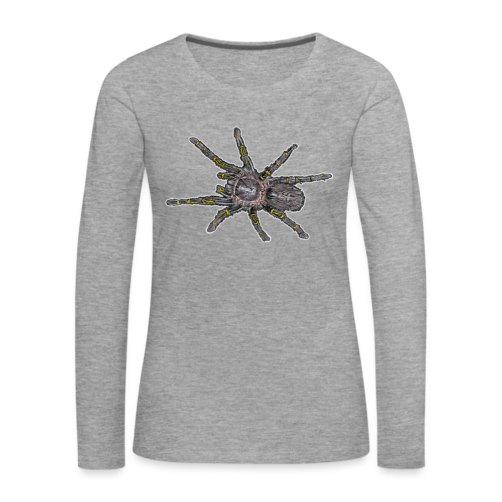 Frauen Longsleeve Grammostola pulchripes - Grau meliert
