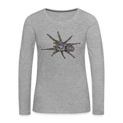 Frauen Longsleeve Grammostola pulchripes - Grau meliert