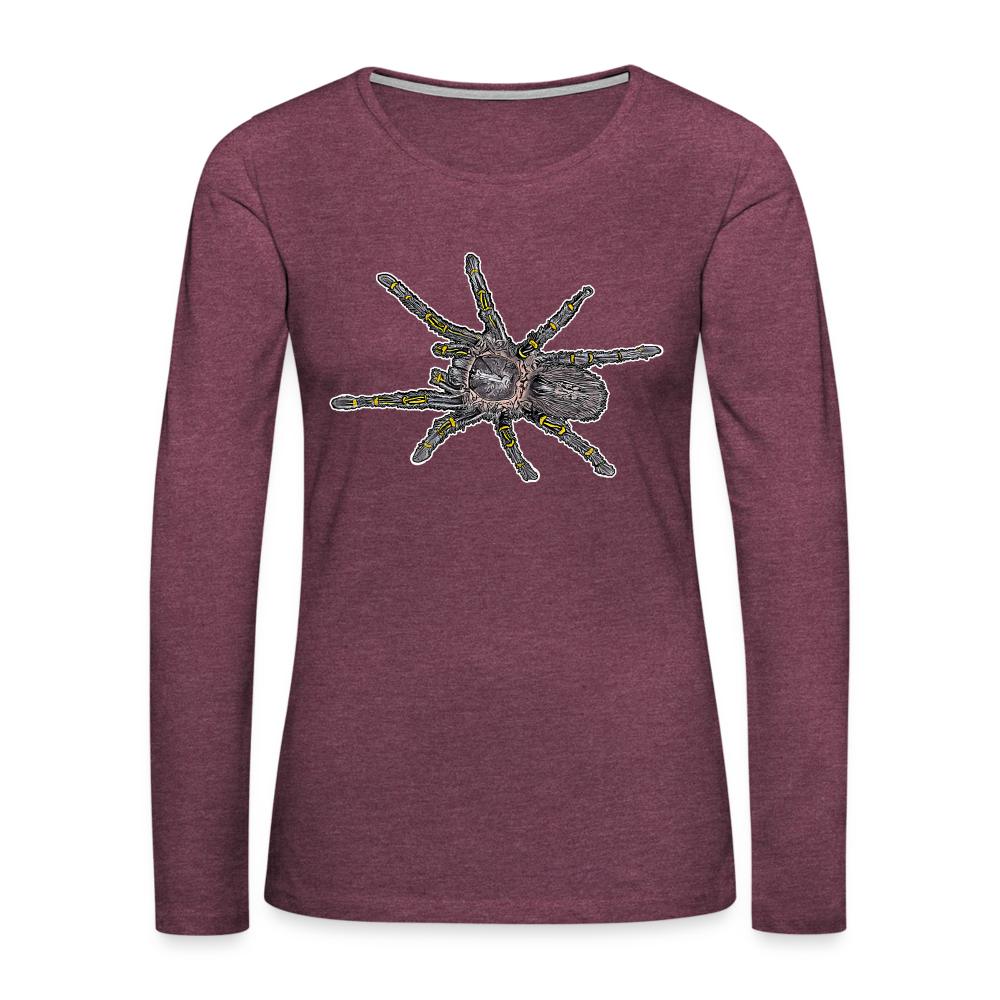 Frauen Longsleeve Grammostola pulchripes - Bordeauxrot meliert