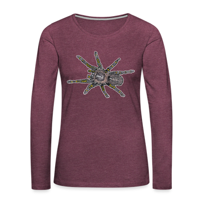 Frauen Longsleeve Grammostola pulchripes - Bordeauxrot meliert