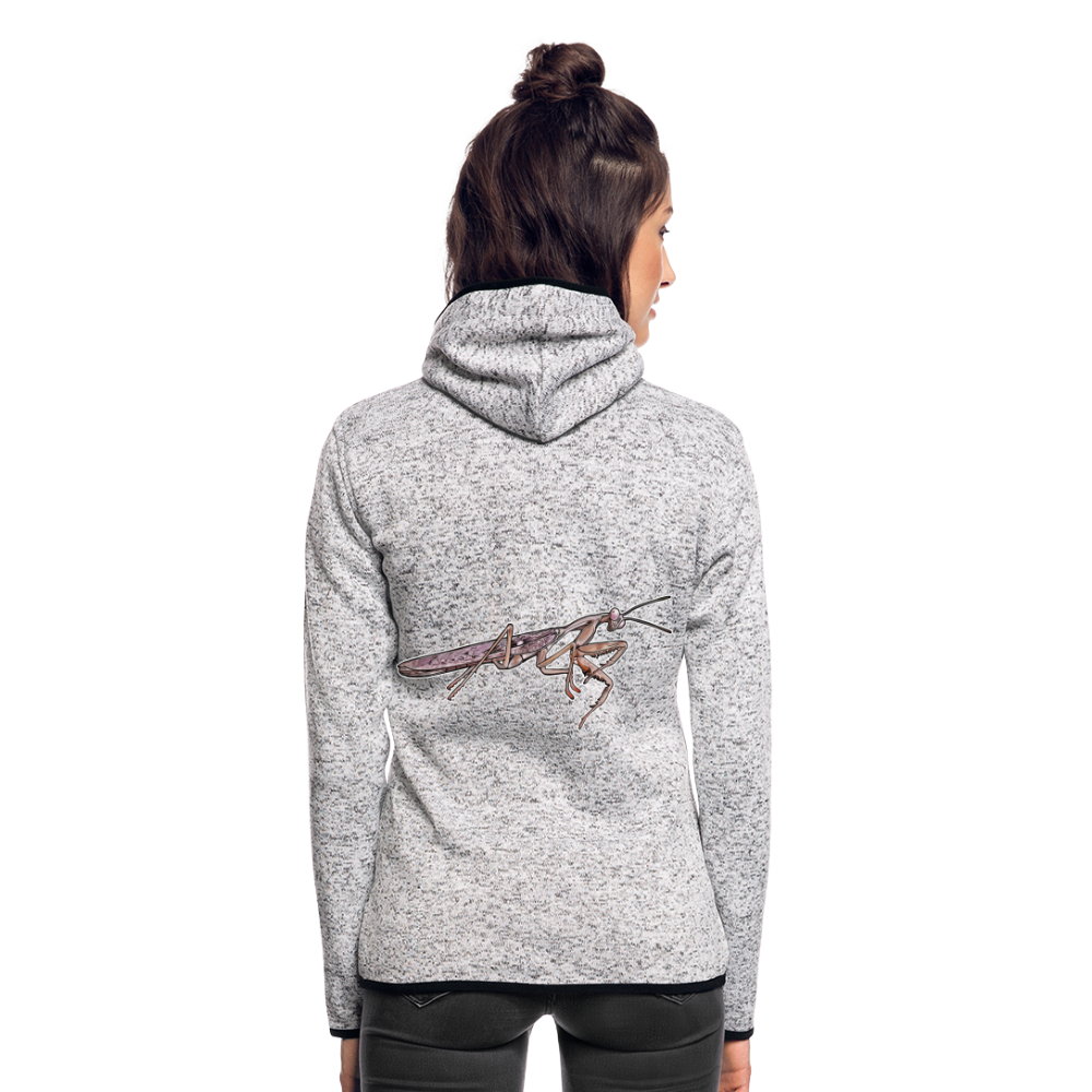 Frauen Kapuzen-Fleecejacke Rhombodera kirbyi male - Hellgrau meliert